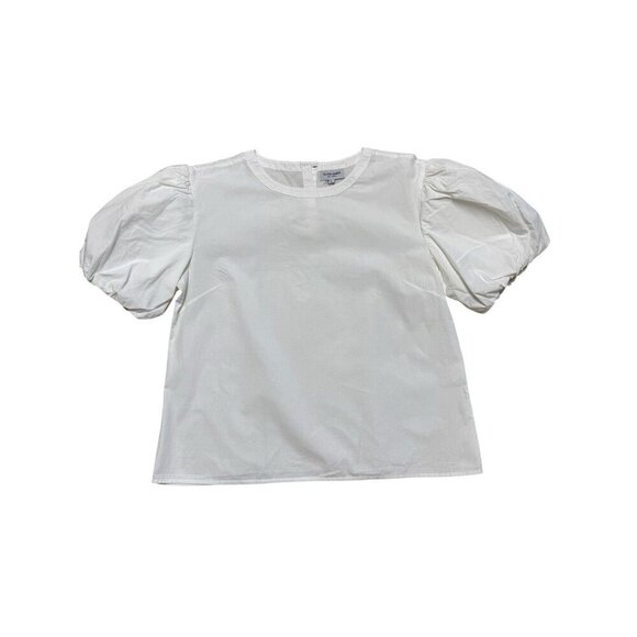 Olivia James Tops - Olivia James White Puff Sleeve 100% Cotton Blouse L